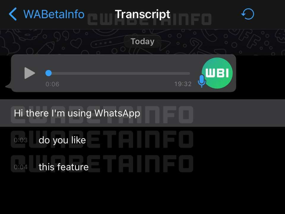 WhatsApp transkripsi voice note atau pesan suara