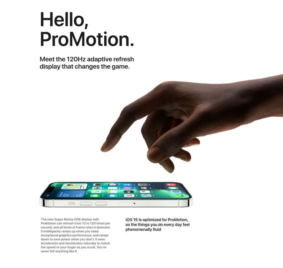 iPhone 13 Pro ProMotion 120 Hz