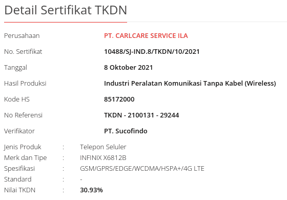 Infinix Hot 11s NFC TKDN